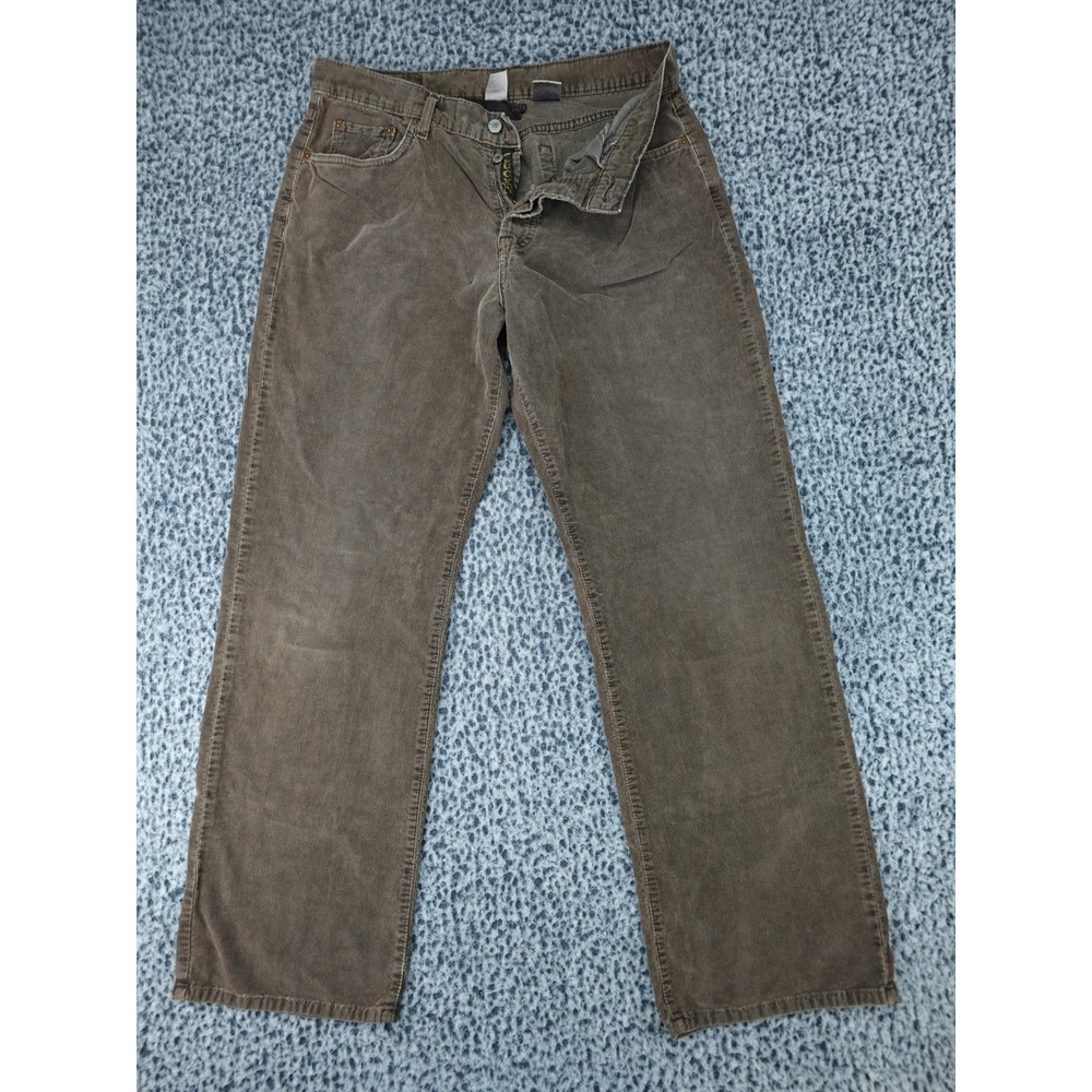 Lucky Brand Corduroy Pants Mens 36 Brown Straight Leg Made in USA